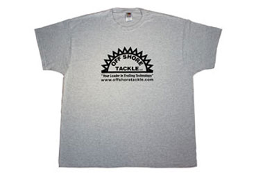 Ash Short Sleeve T Shirt With Black Silkscreen Logo, 50/50 Blend No Pocket