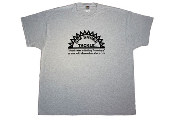 Ash Short Sleeve T Shirt With Black Silkscreen Logo, 50/50 Blend No Pocket