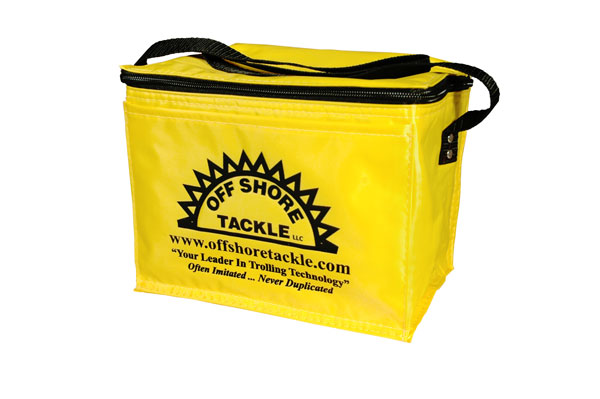 Off Shore Tackle Yellow Soft 6 Pack Cooler With Front Pocket And Black Silkscreen Logo 