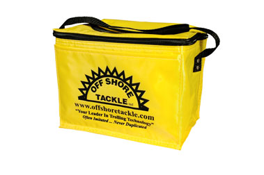 Off Shore Tackle Yellow Soft 6 Pack Cooler With Front Pocket And Black Silkscreen Logo 