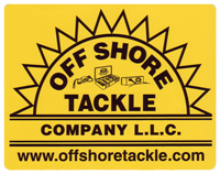 Off Shore Tackle 8 1/2" x 11" Yellow Decal With Black Logo