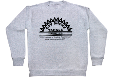 Ash Long Sleeve Sweatshirt With Black Silkscreen Logo, 50/50 Blend