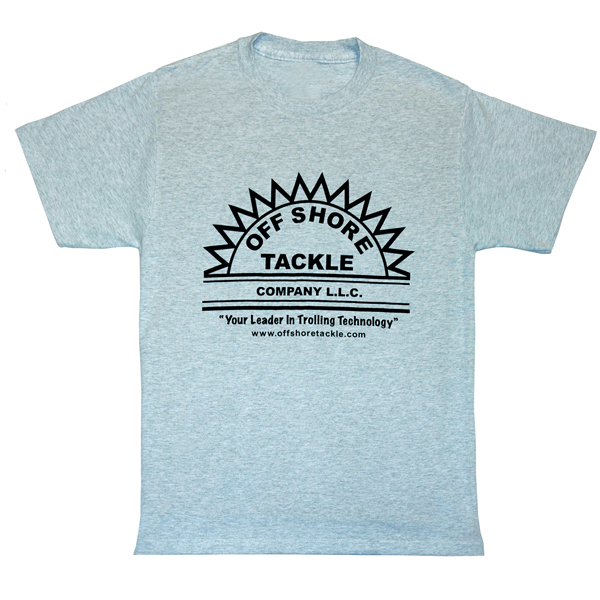 Ash Short Sleeve T Shirt With Black Silkscreen Logo, 50/50 Blend No Pocket
